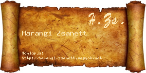 Harangi Zsanett névjegykártya